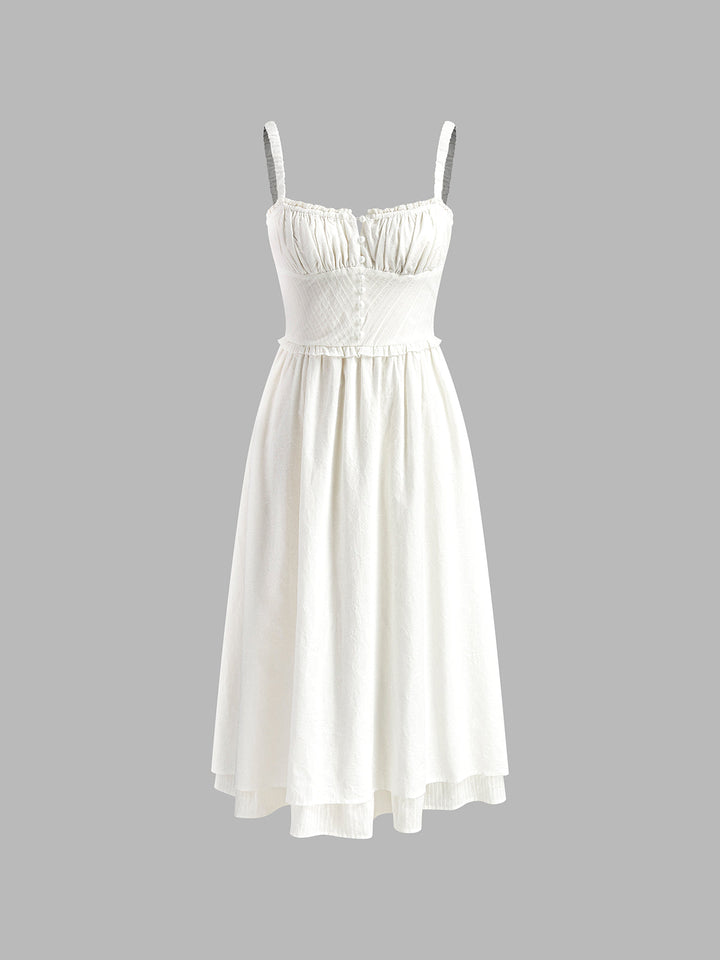 Isla | Women's Ruffle Hem Cami Midi Dress Sleeveless Summer