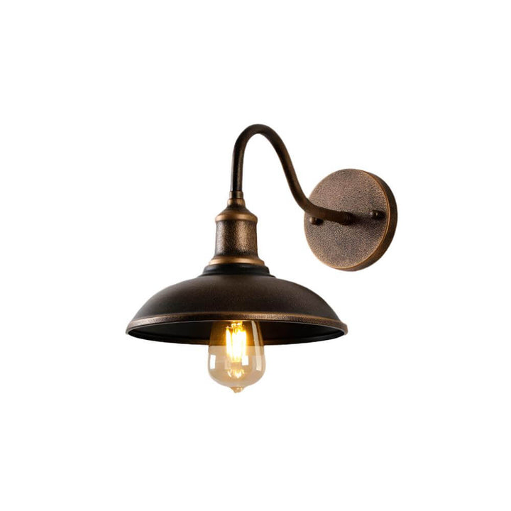 Vintage brass rustic wall lamp for outdoor use, adds charm to any exterior, garden, or patio.