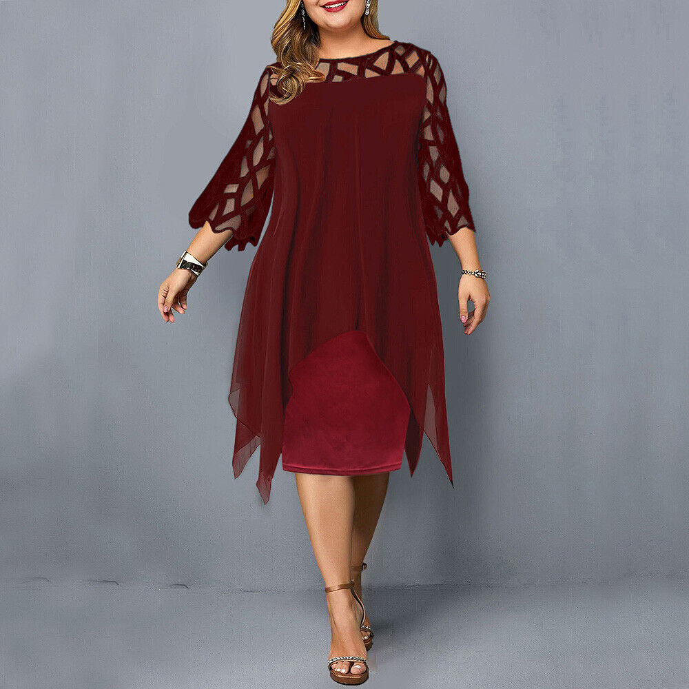 Women's Plus Size Flowy Midi Dress