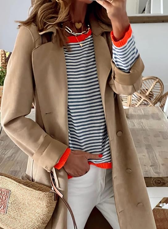 Women's Oversized Striped Sweatshirt