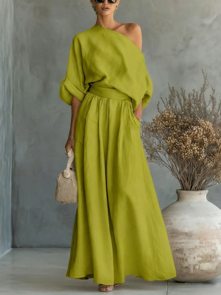 Sophisticated one-shoulder women's maxi dress, a comfortable and chic option for any elegant event.