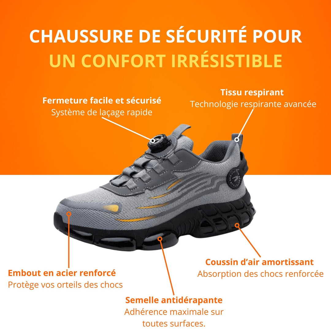 Versatile lightweight safety shoes for work, featuring non-slip traction and a reinforced toe for all-day wear.