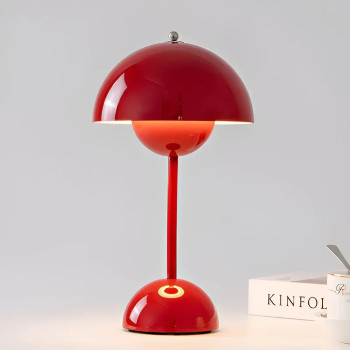 Modern Scandinavian LED table lamp, cordless and rechargeable. Stylish home decor & versatile lighting.