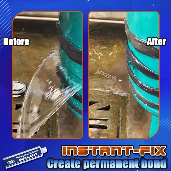 Universal clear silicone sealant for home repair, outdoor projects. Provides waterproof, weather-resistant seal.