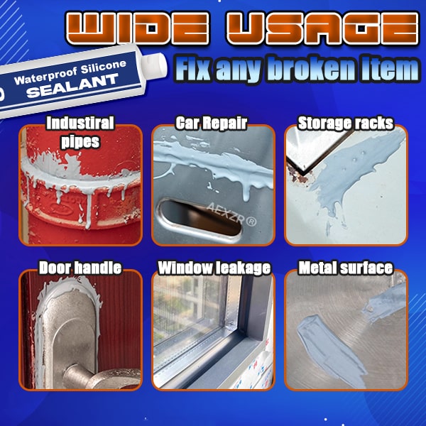 Durable waterproof silicone sealant with strong adhesion. Ideal for flexible caulking in home & outdoor construction.