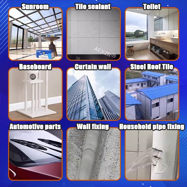 Waterproof silicone sealant for diverse home repair, outdoor, and construction projects. Strong & flexible adhesion.
