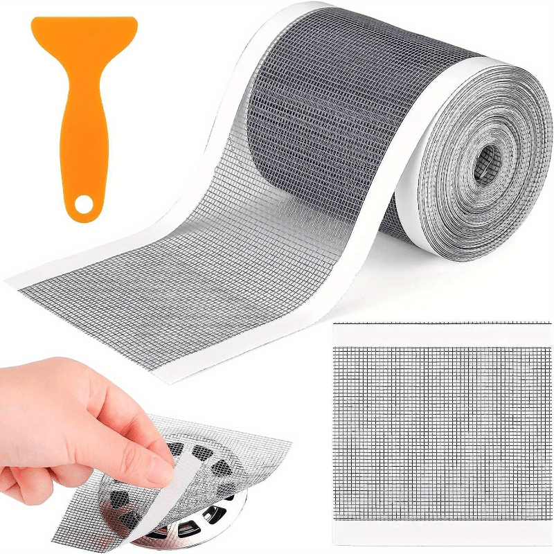 Prevent clogs with this self-adhesive drain mesh screen; acts as a hair catcher & sink filter.