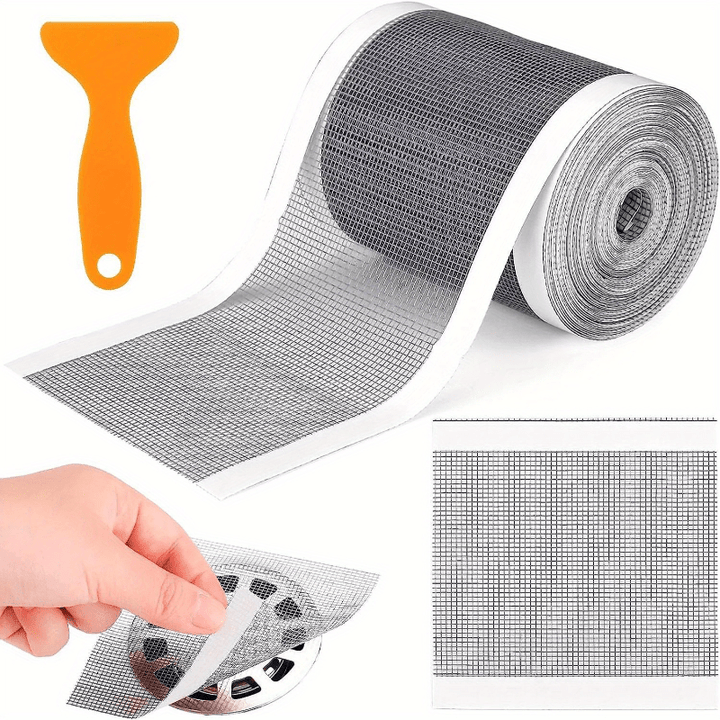 Prevent clogs with this self-adhesive drain mesh screen; acts as a hair catcher & sink filter.