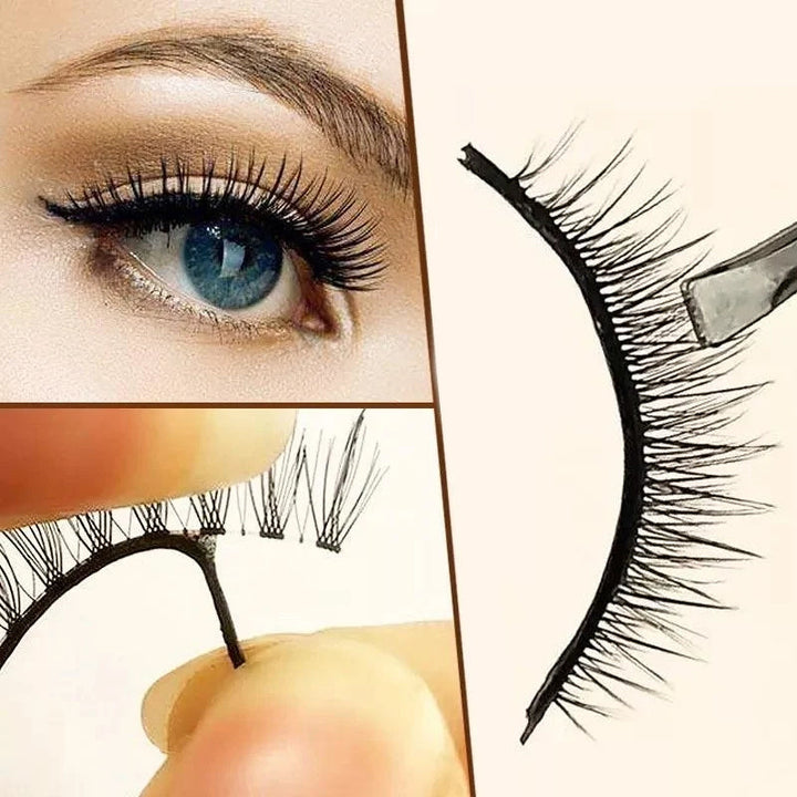 Natural-looking reusable self-adhesive eyelashes for women. Easy to apply, long-lasting, instant beauty solution.