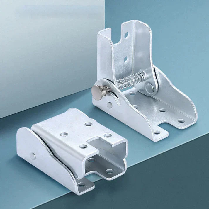 Versatile self-locking folding hinge, heavy-duty stainless steel for RVs, boats, & compact living.