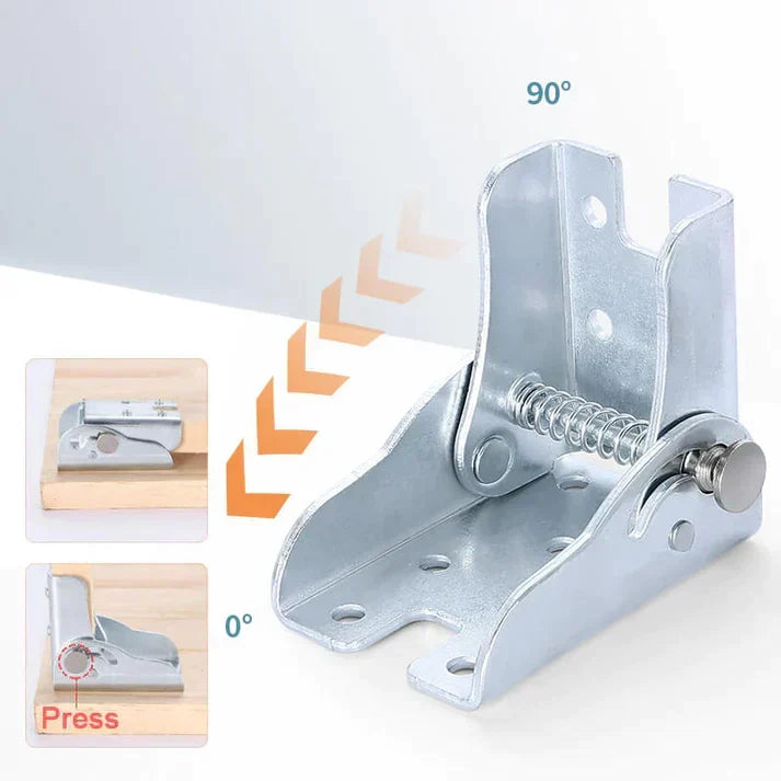 Upgrade home improvement with a heavy-duty stainless steel self-locking folding hinge for durability.
