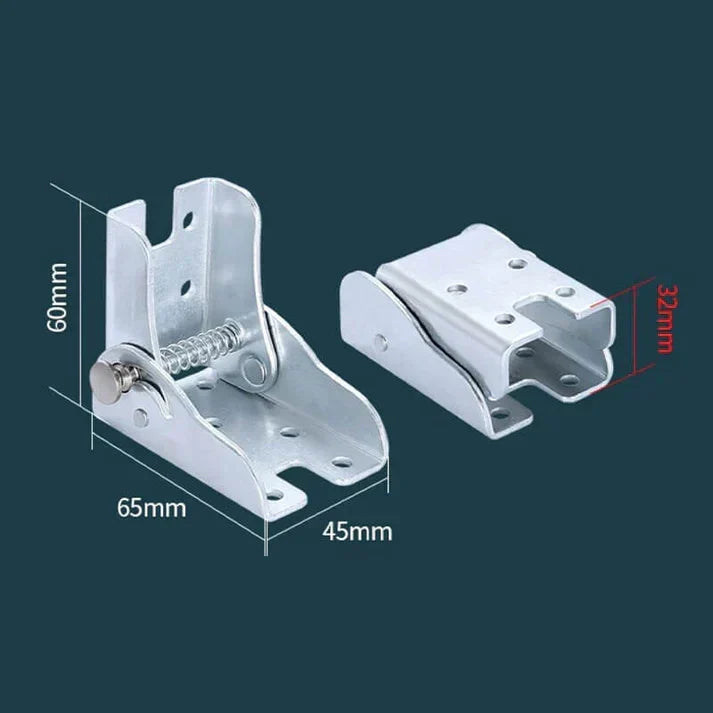 High-quality stainless steel self-locking folding hinge for reliable, space-saving furniture solutions.