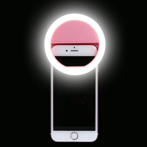 Clip-on LED ring light for smartphones, perfect for selfies, video calls & content creation.