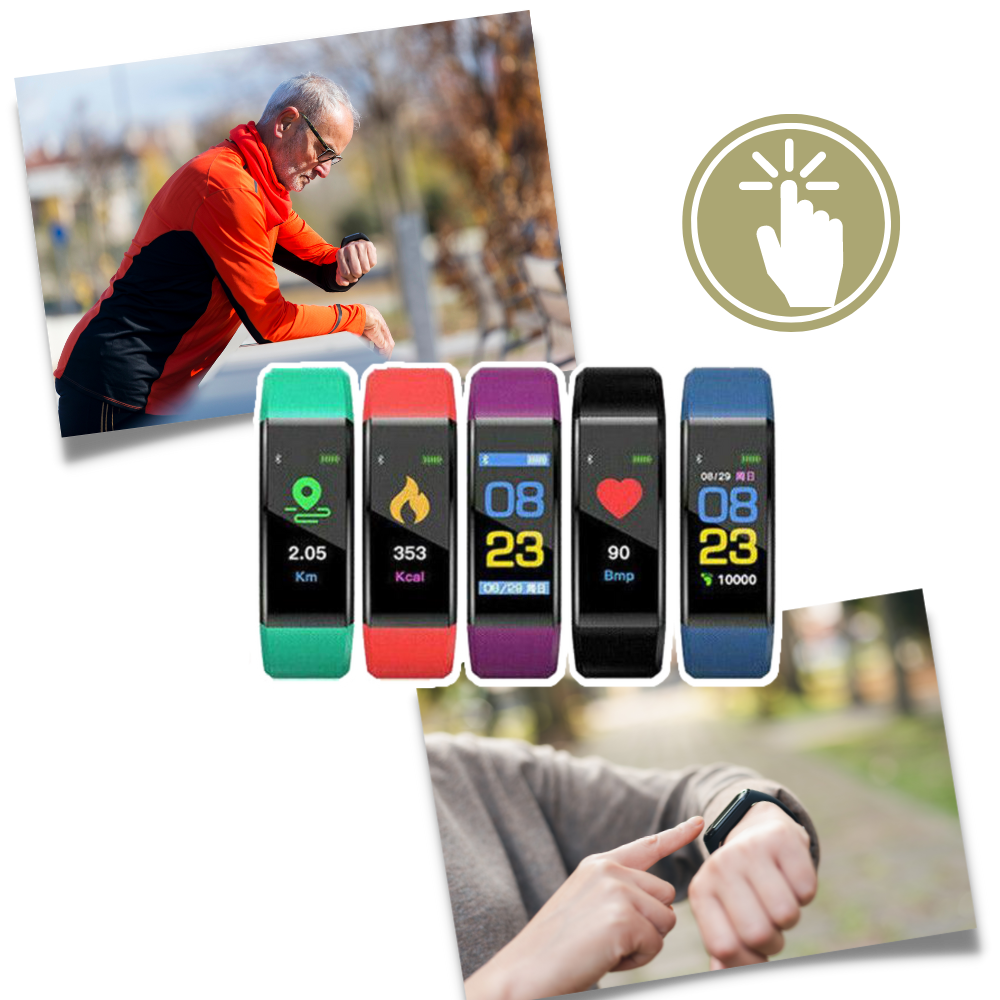 Elderly health smartwatch: precise heart rate & blood pressure tracking.