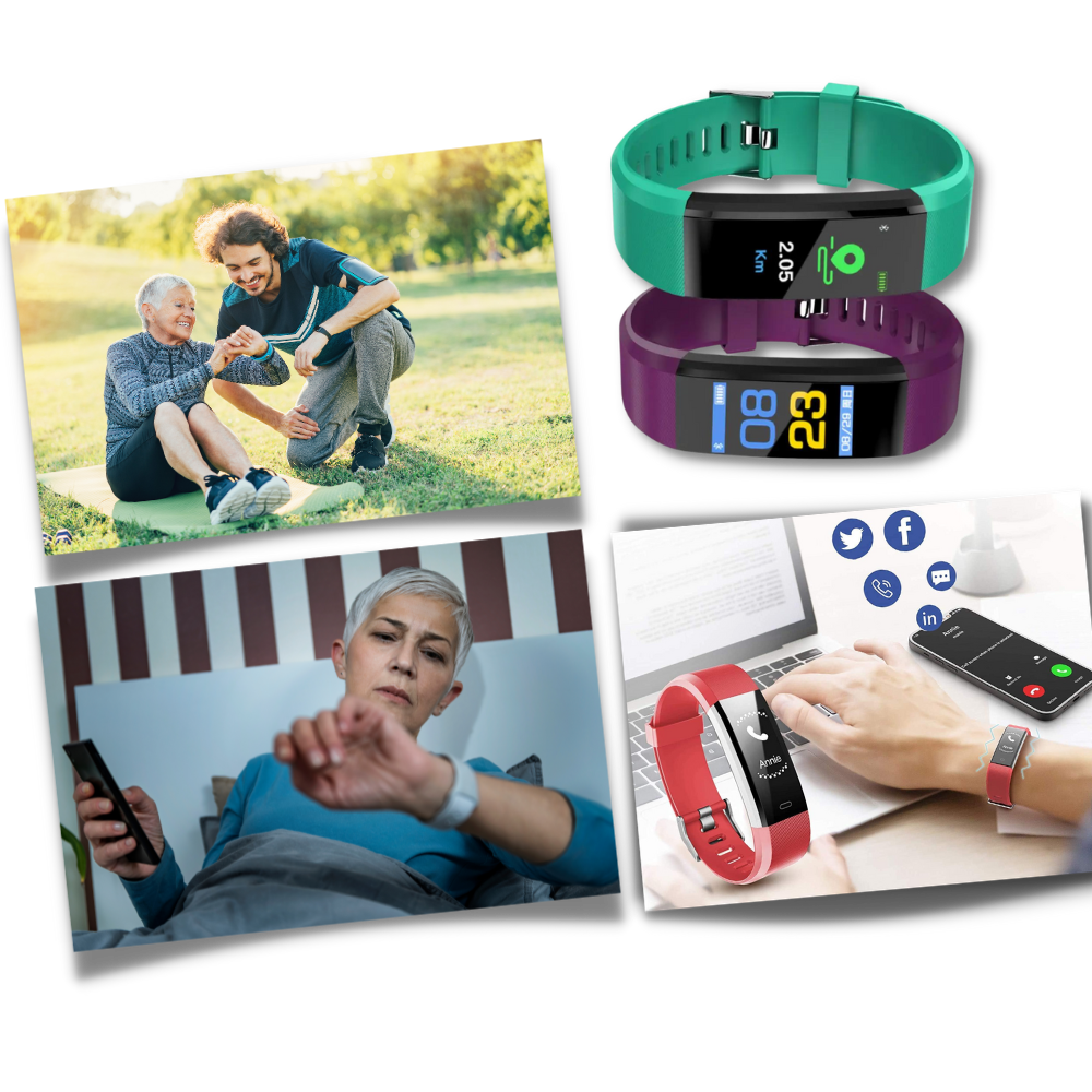 Unisex Fitness Band & Smartwatch for Seniors: Tracks heart rate, sleep, and daily activity levels.