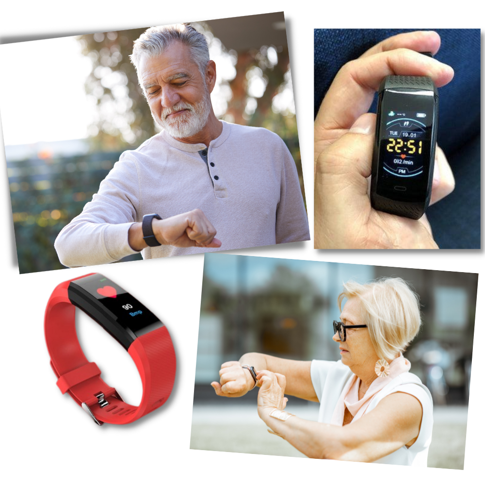 Gift for Seniors: Smartwatch with heart rate monitor, activity tracking, and essential health features.