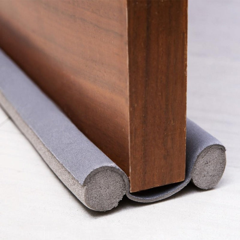 Set of 2 flexible silicone door draft stoppers for home energy savings & insulation. Blocks cold, dust & noise effectively.