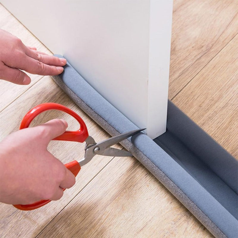 Durable under door seal draft stoppers (set of 2) for effective home weatherstripping & noise reduction. Easy install.