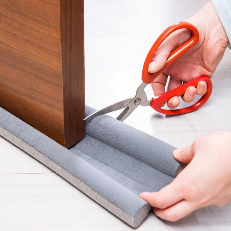 Smart door weatherstrip solution: 2 flexible draft stoppers. Reduces utility bills, blocks dust & enhances comfort.
