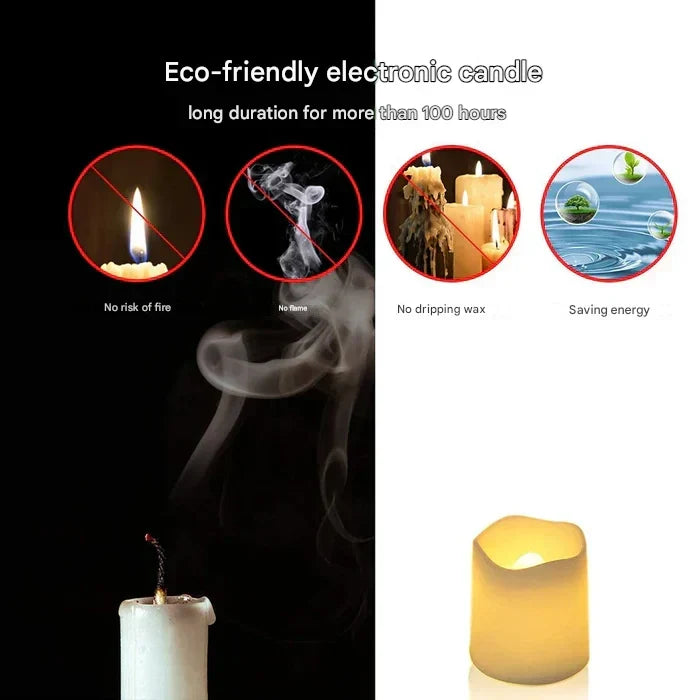 Safe, battery-operated LED flameless candles, 24-pack, ideal for worry-free home, party & event lighting.