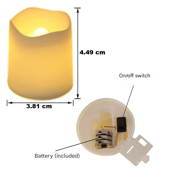 GlowFlicker 24-pack LED flameless candles, warm light for versatile home decor, events, weddings & parties.