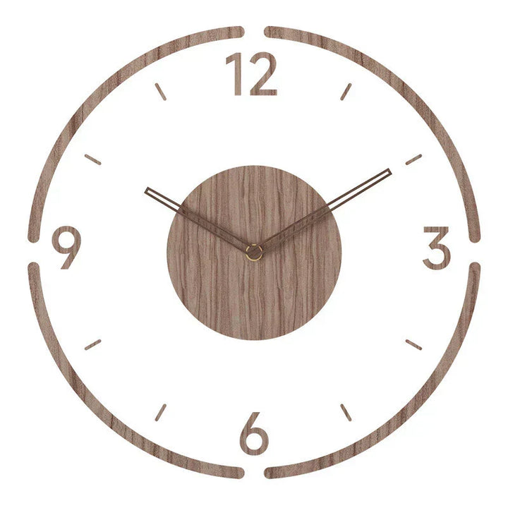 Modern Nordic wooden wall clock, minimalist design for contemporary home decor. Silent movement, natural wood.