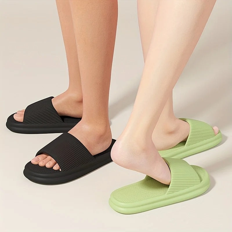 Ultimate foot relief with unisex cloud-soft, shock-absorbing slippers, cushioned for indoor/outdoor wear & comfort.
