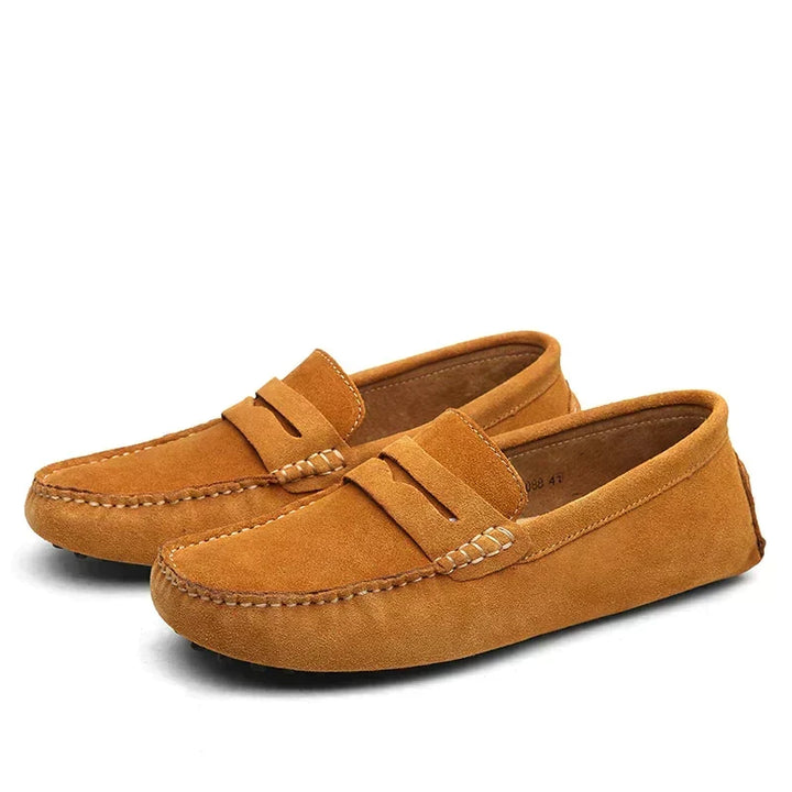 Classic men's Italian leather loafers, comfortable everyday dress shoes.