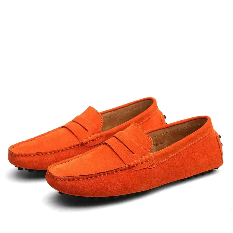 Elegant men's Italian dress loafers, comfortable slip-on formal shoes for stylish men.