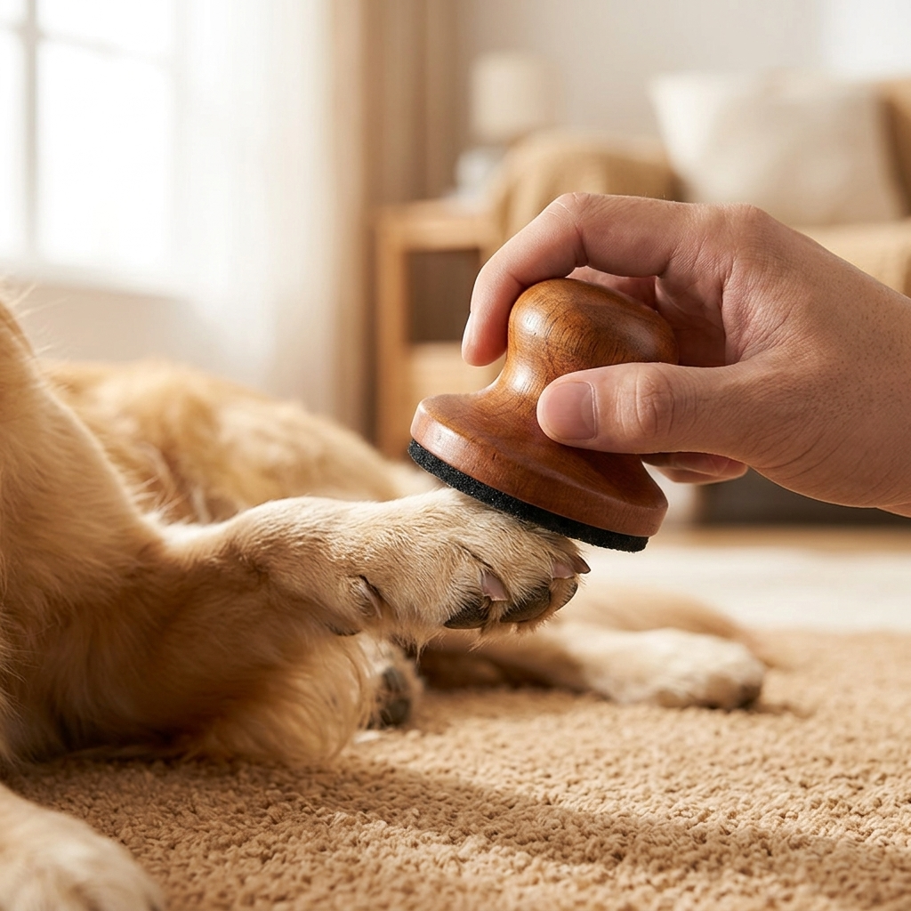 Gentle silent nail file for dog nail care and cat grooming, reducing pet anxiety.