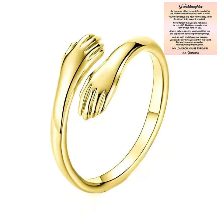 Unisex adjustable hug ring, symbolic of love & connection, a meaningful comfort gift.