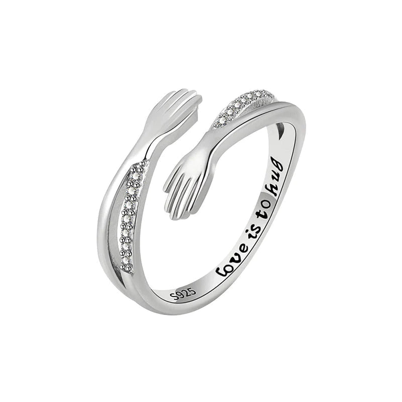 Alloy hug ring, adjustable, a symbol of endless love and connection, a thoughtful gift.