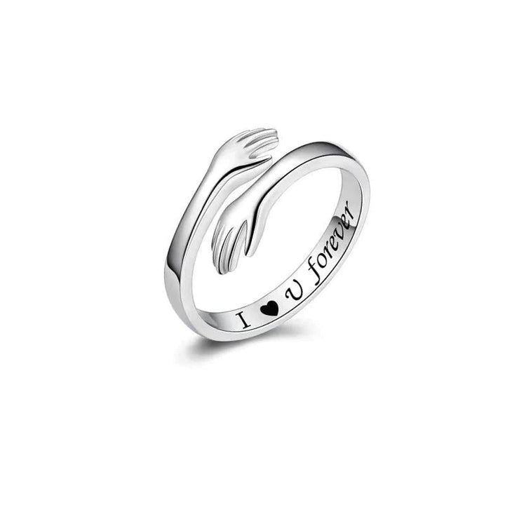 Comforting unisex adjustable hug ring, a gentle embrace for any finger, healing jewelry.