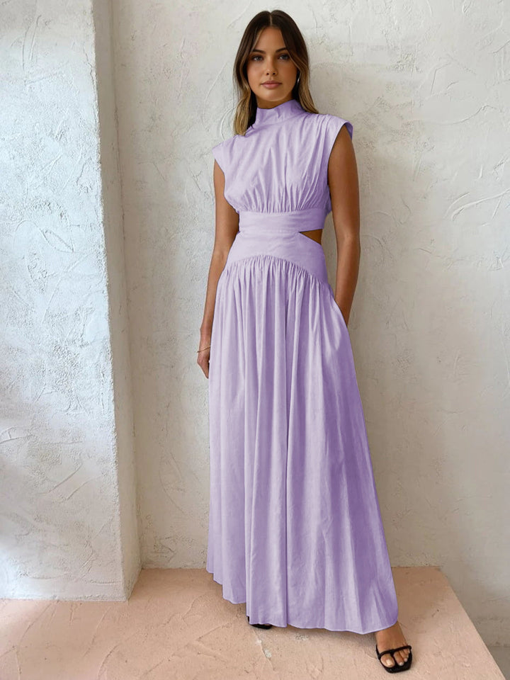 Women's stylish turquoise sleeveless formal party maxi dress