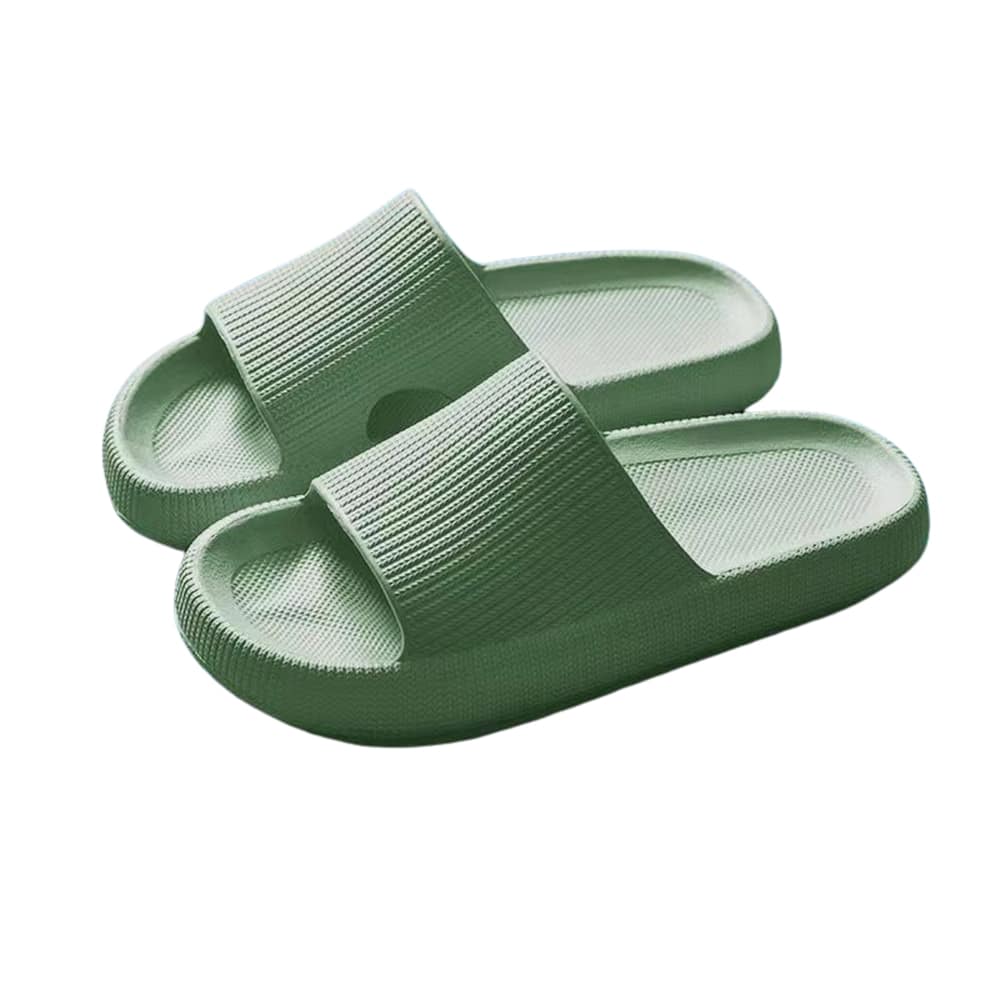 Soft women's slippers, lightweight & non-slip. Plush cloud comfort slides for indoor & outdoor use.