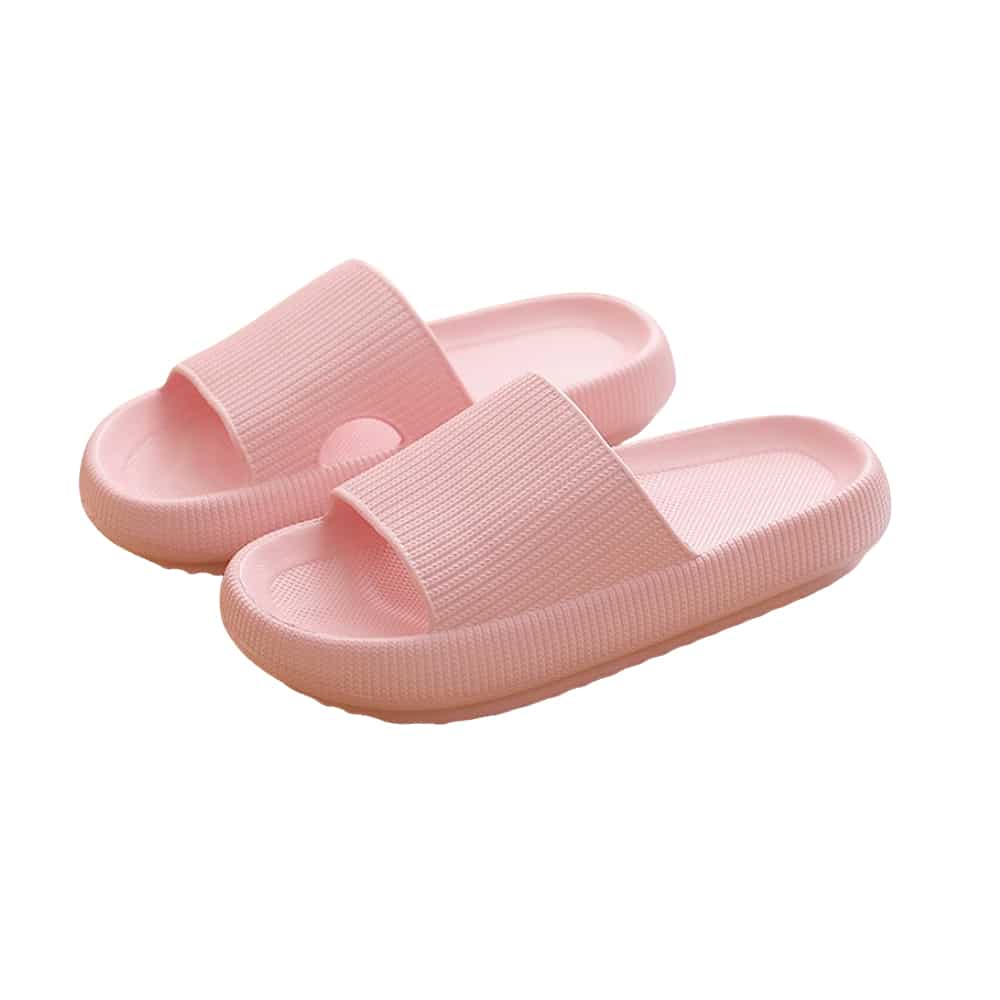 Durable non-slip women's slides. Soft cushioned cloud slippers, ideal for indoor/outdoor summer footwear.