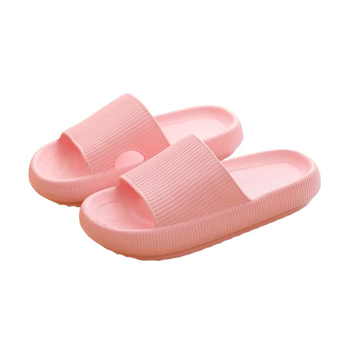 Durable non-slip women's slides. Soft cushioned cloud slippers, ideal for indoor/outdoor summer footwear.