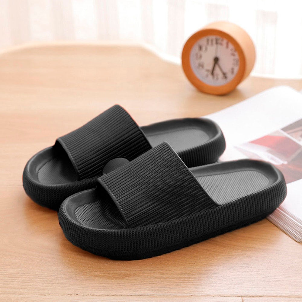 Women's casual cloud slides. Soft, cushioned & non-slip comfort slippers for indoor and outdoor wear.