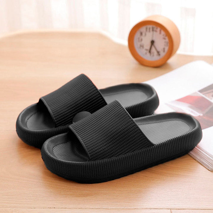 Women's casual cloud slides. Soft, cushioned & non-slip comfort slippers for indoor and outdoor wear.
