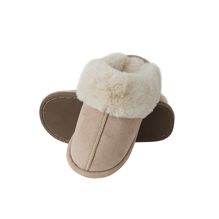 Stylish brown & beige unisex slippers, ideal slip-on footwear for warmth, comfort, and home wear.
