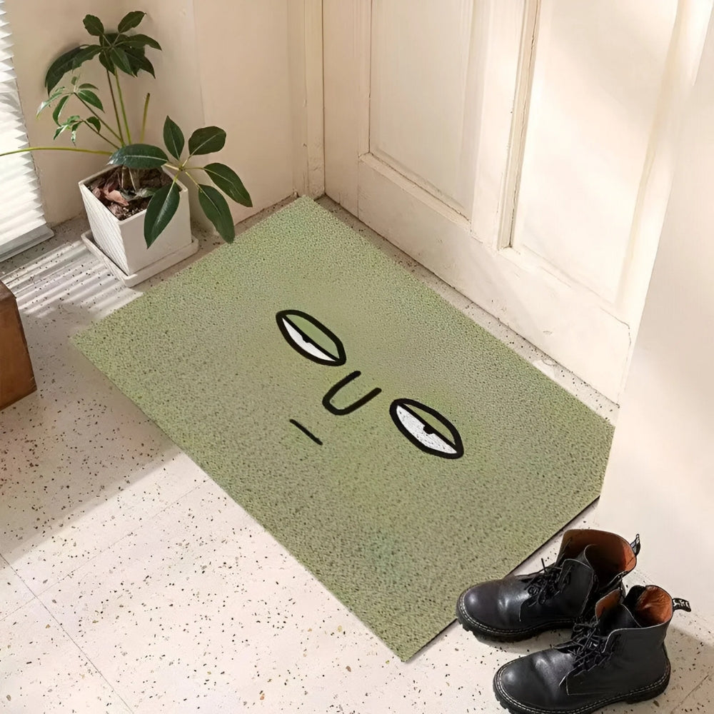 Vibrant smiley face doormat. Non-slip welcome mat, perfect for any indoor or outdoor entrance.