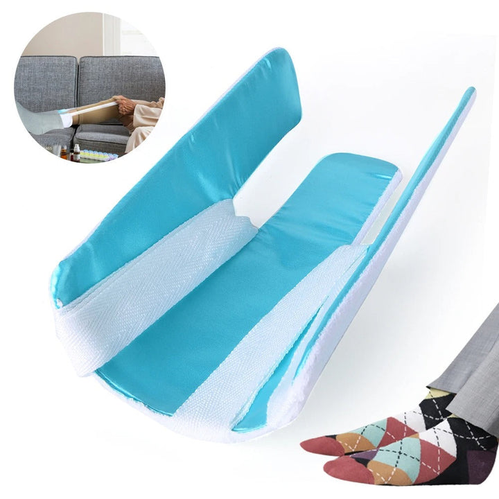 Adaptive clothing solution: no-bend sock helper. Makes daily dressing easy for elderly & post-op.