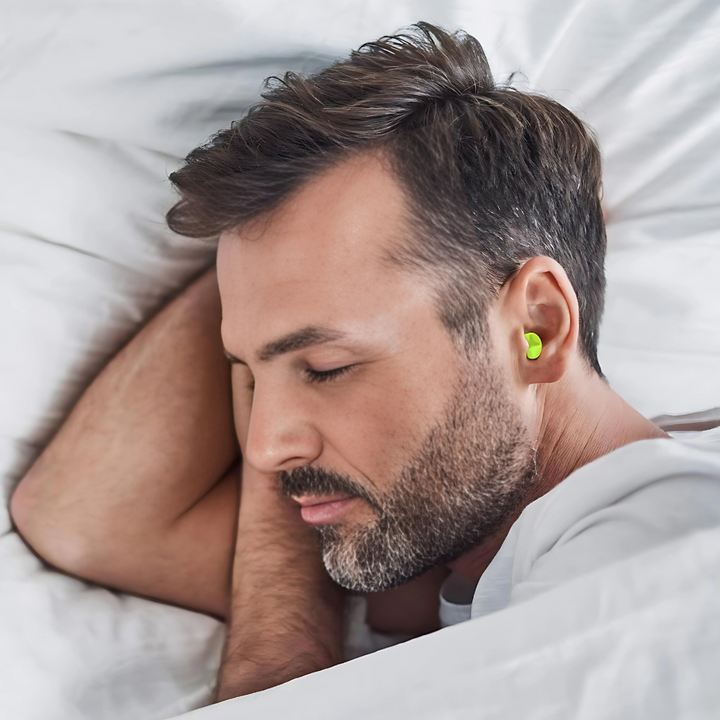Enjoy quiet sleep and focus with these reusable silicone soundproof earplugs. Ideal for travel, study & meditation.