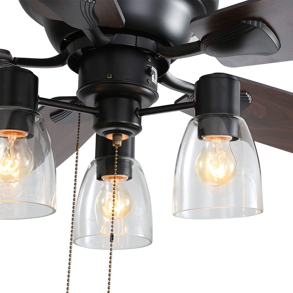 Quiet 52-inch low profile ceiling fan with integrated LED light & convenient remote control for modern homes.