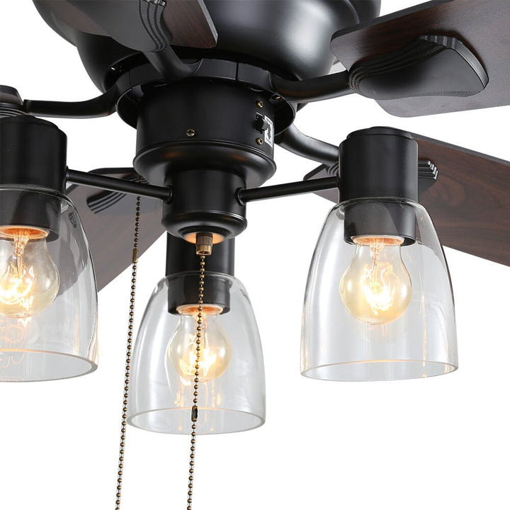 Quiet 52-inch low profile ceiling fan with integrated LED light & convenient remote control for modern homes.