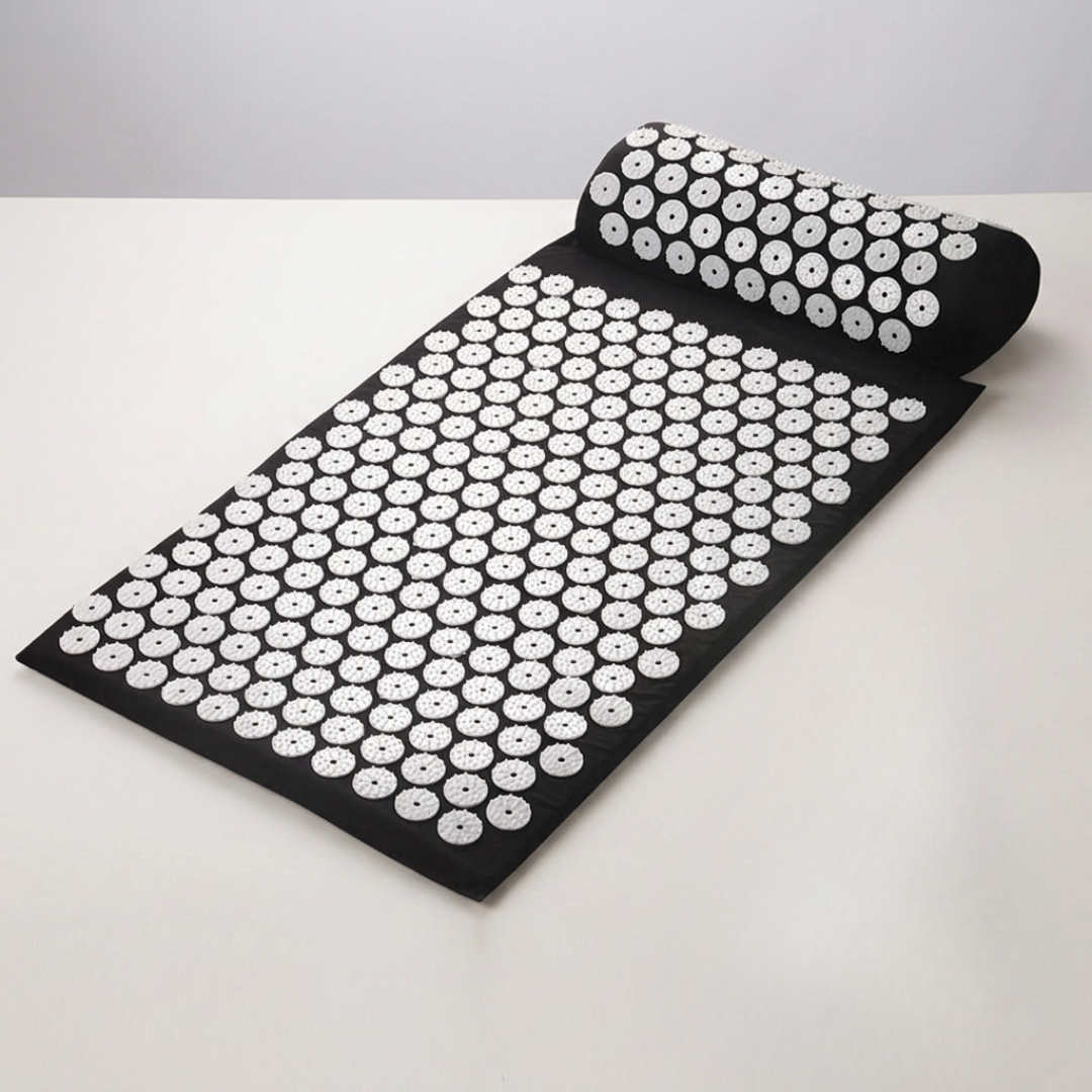 Unisex acupressure mat & pillow set for full body pain relief, muscle relaxation & stress reduction therapy.