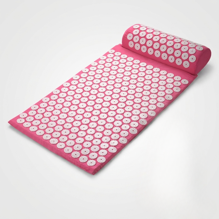 Premium acupressure mat & pillow for home therapy, reducing muscle soreness, improving circulation.