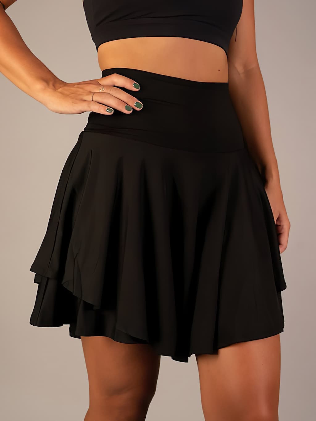Functional women's golf & tennis skirt with multiple hidden pockets for phone, keys & balls.