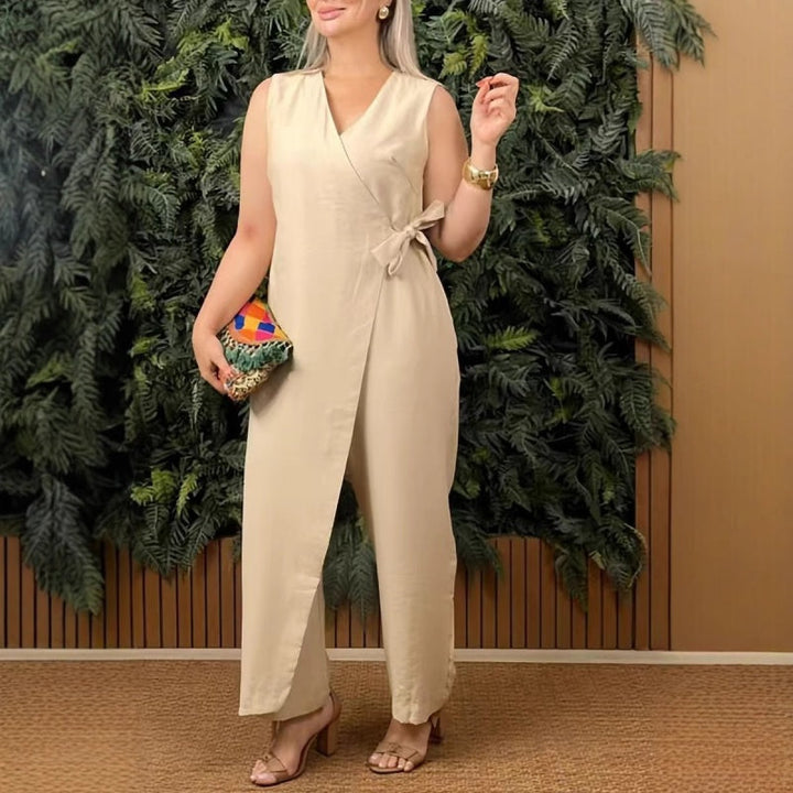 Women's V-Neck Wide-Leg Jumpsuit