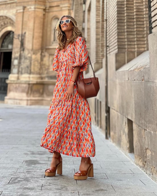 Women's Boho Floral Maxi Dress